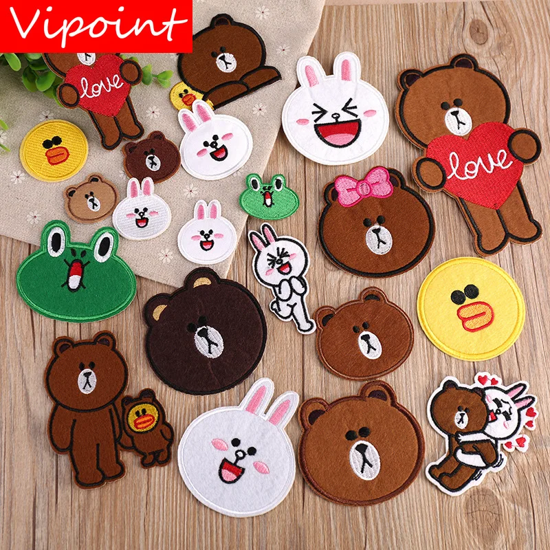 

VIPOINT embroidery rabbit bear patches frog patches badges applique patches for clothing YX-58