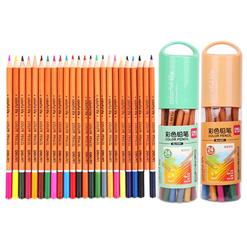 

Deli Colored Pencil Nature Wood Drawing Pencils 18 Colors Lapices Colores Art Pencil for Artist Painting Drawing Stationery