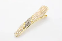 1pc Hairpins Pearl Barrettes Hair Clips Brides Hair Jewelry Girls Crystal Clips Bridal tiara Silver Headdress Accessories C569-4