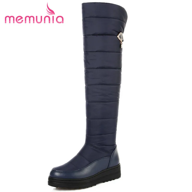 

MEMUNIA Over the knee boots for women winter boots keep warm zipper platform shoes woman waterproof large size 35-44