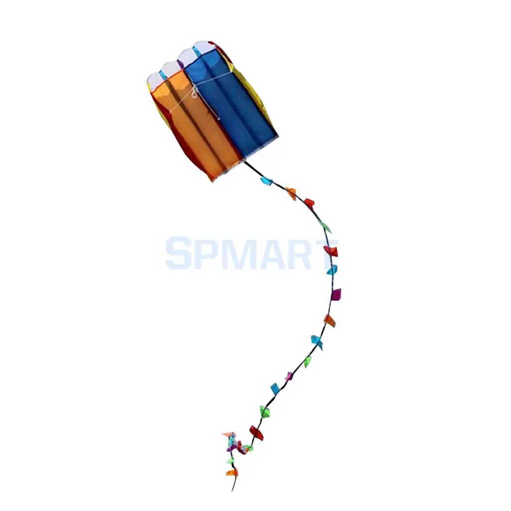 Радужный воздушный змей-параплан с длинным цветным хвостом и 30 м струной в мешочке легко для детских игр под открытым небом игры, игрушки