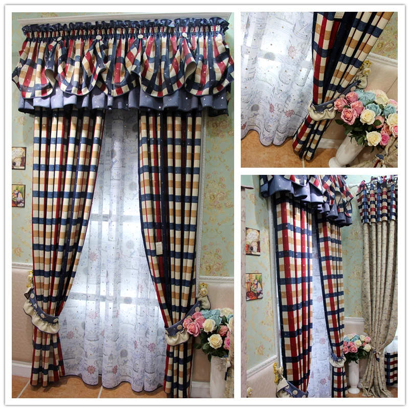 

plaid curtains child Mediterranean curtain window curtains for living room bedroom kids bedroom