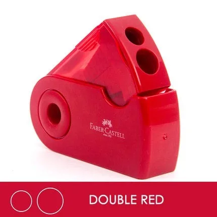 JIANWU FABER-CASTELL, двухканальная точилка для карандашей с одним отверстием и двойным отверстием, многофункциональные офисные канцелярские принадлежности - Цвет: double red