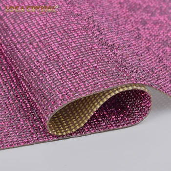 

Shinny Hotfix Pointback Crystal Rhinestone Mesh Sheet Hot 2mm Strass Sheet LOCACRYSTAL