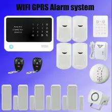 433 мГц Wi-Fi GSM сигнализация Системы GSM GPRS SMS дома охранной сигнализации Системы с Беспроводной RFID клавиатуры детектор дыма газ детектор