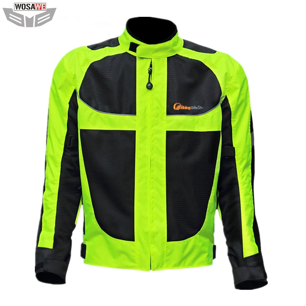 

Motorcycles Jacket Racing Riding men Reflective Safety Jacket thermal Coat 5 Protector Pads Motocross MOTO Protection Gear