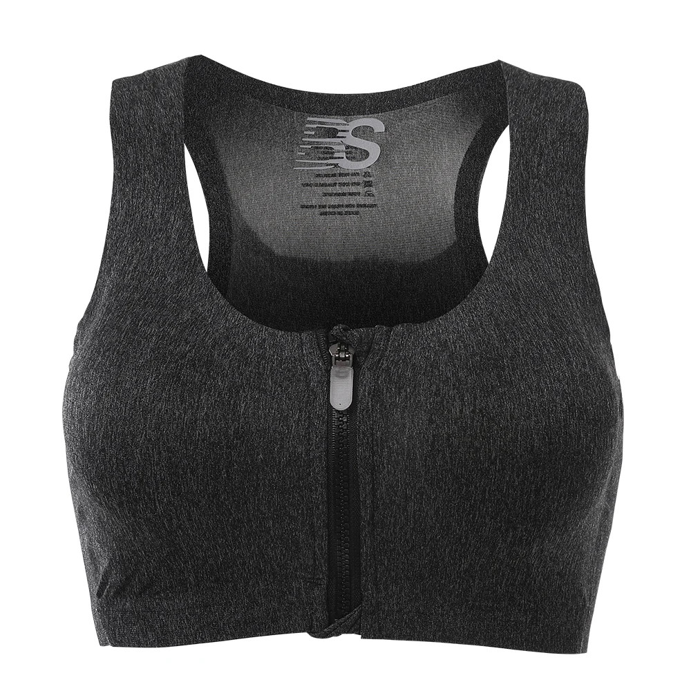 Chumoo Women Sport Bra Running Front Zipper Moverment Yoga Padded