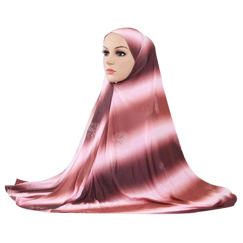 

120CM Oversize HIJAB Muslim One Piece Long Hijab (color 7 with green)