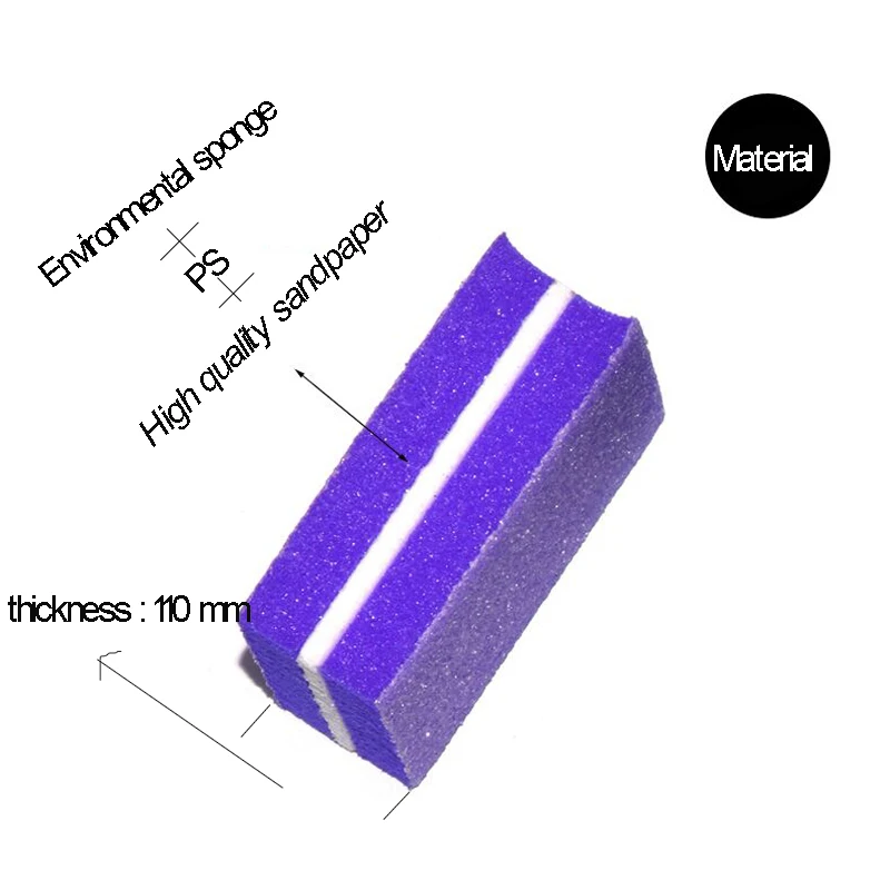 Новая мини шлифовальная Губка пилочка для ногтей 10 шт Разноцветные профессиональные пилочки для ногтей 100/180 буферные двухсторонние инструменты для маникюра