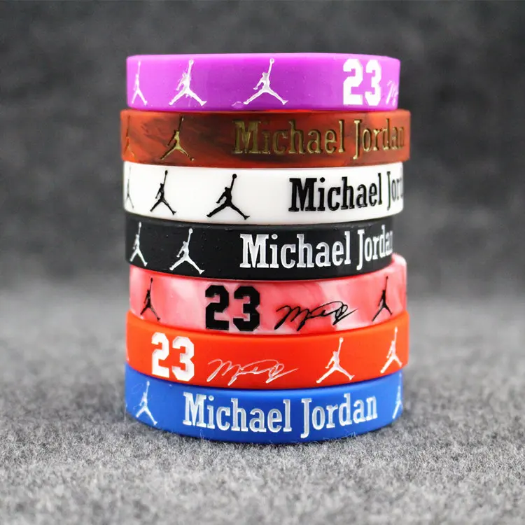 

2pcs/set Basketball Stars team Jordan signature women and men's silicone bracelets sports wristbands fitness Wristband Bracelets