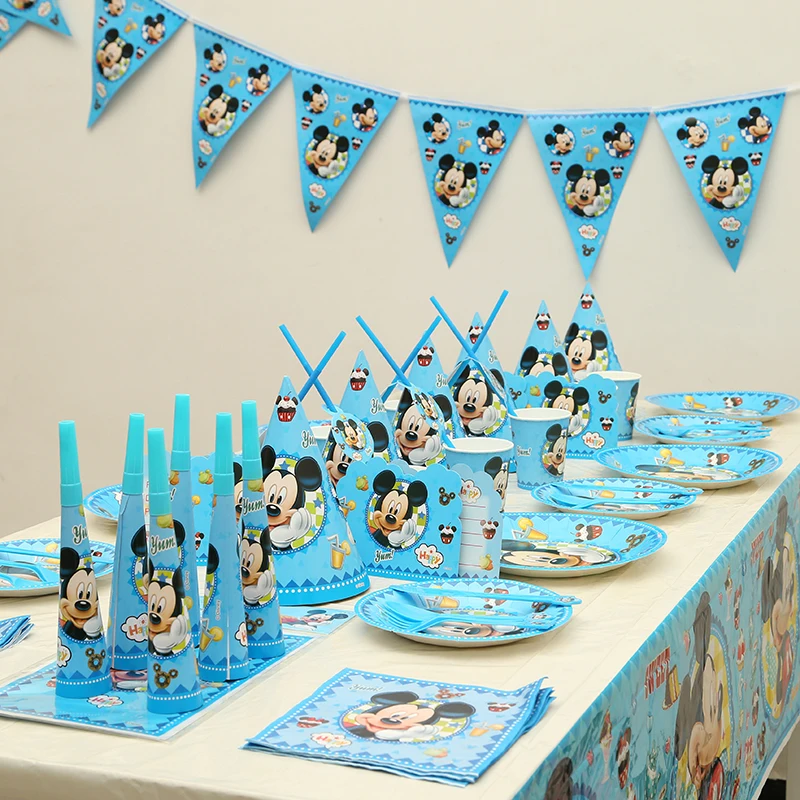 

153pcs/lot Cartoon Mickey Kids Happy Birthday Party Decoration Set Baby Shower Party Pack Event Party Supplies Favors
