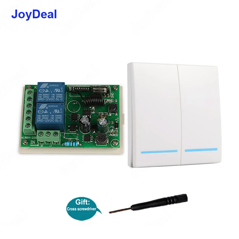 

433 MHz Wireless Remote Control Switch AC 110V 220V 2 CH 86 Wall Panel Transmitter RF Relay Receiver Led Light Lamp Smart Switch