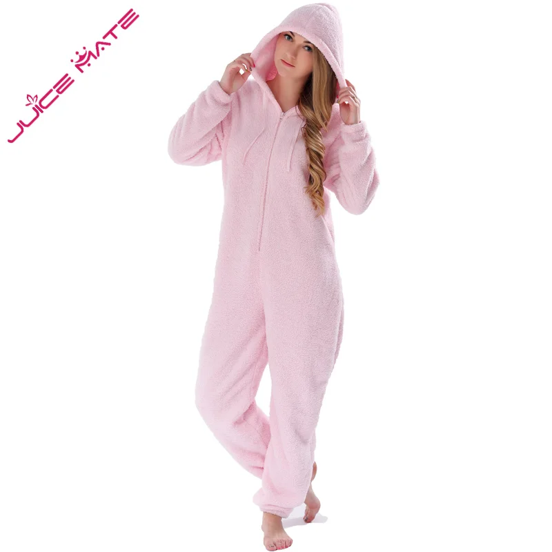 BERDITH Ladies Fleece All in One Piece Pyjamas Jump Sleep Suit Onesie PJS Nightwear Plus Size Winter 