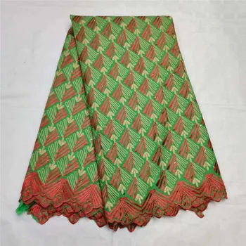 

High Class Green High Quality Nigerian Lace Material Swiss Embroidered Voile Lace Cloth Tissu Africain Broderie Coton For Sewing