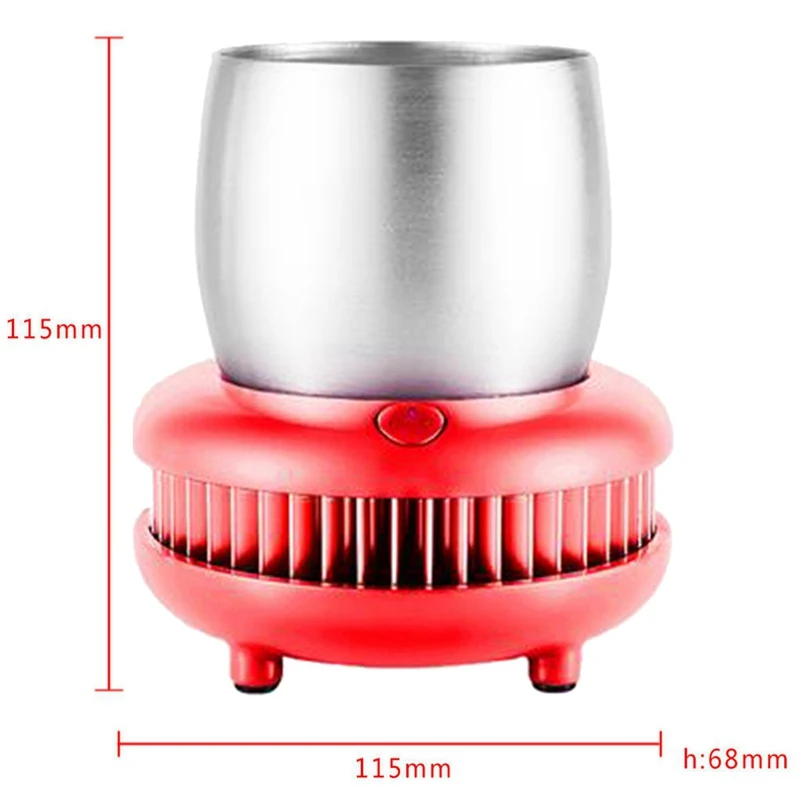 

New Cup Cooler Refrigeration Cup Aluminum 380Ml Summer Cool Dc 12V 50W 5A Kitchen Tool Plug In Quick Cooling Cup Drink Juicer