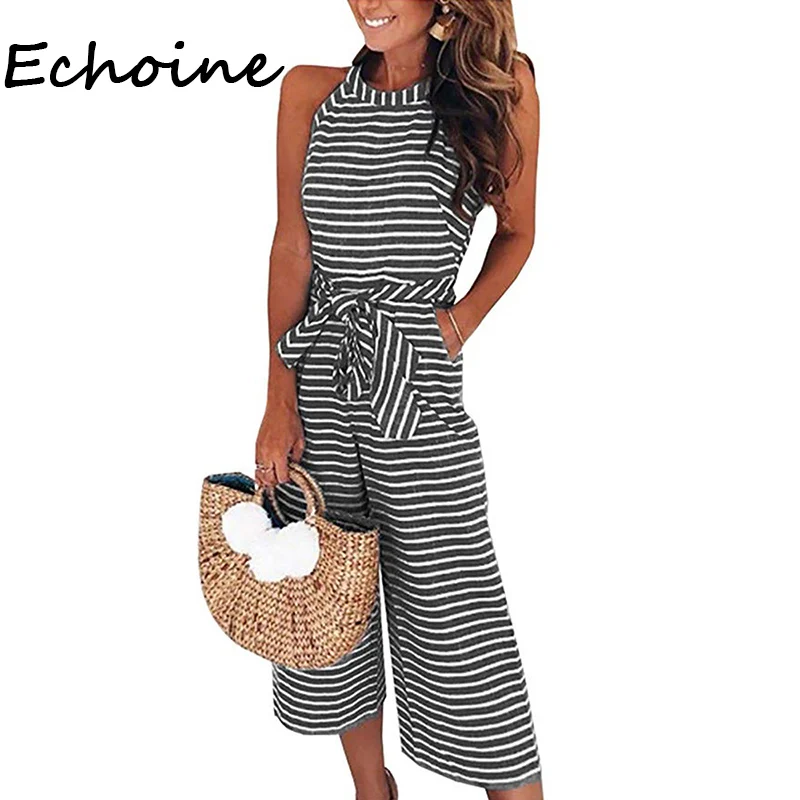 plus striped jumpsuit