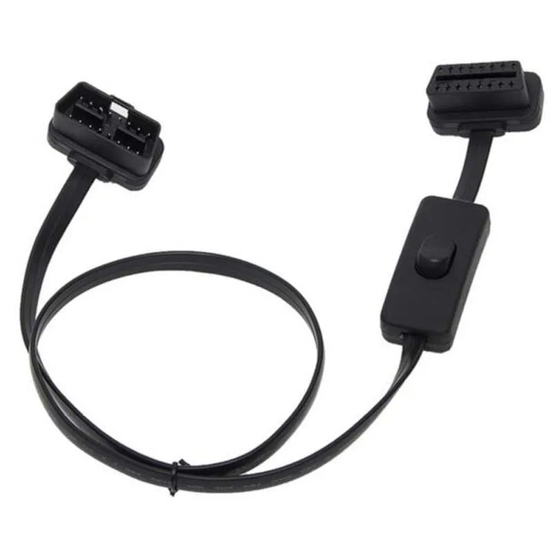 OBD2 инструмент Плоский + тонкий как лапша 60 см OBD 2 OBDII 16Pin мужского и женского пола