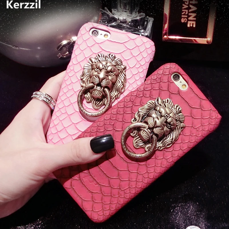 Жесткий чехол со змеиной кожей в стиле ретро для iPhone 8 7 6 6s Plus 3D металлический с