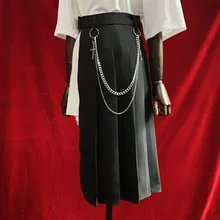 Новое поступление осень-зима панк готика, Харадзюку Винтаж красная клетчатая юбка Модные свободные качество женский Асимметричная длинная юбка