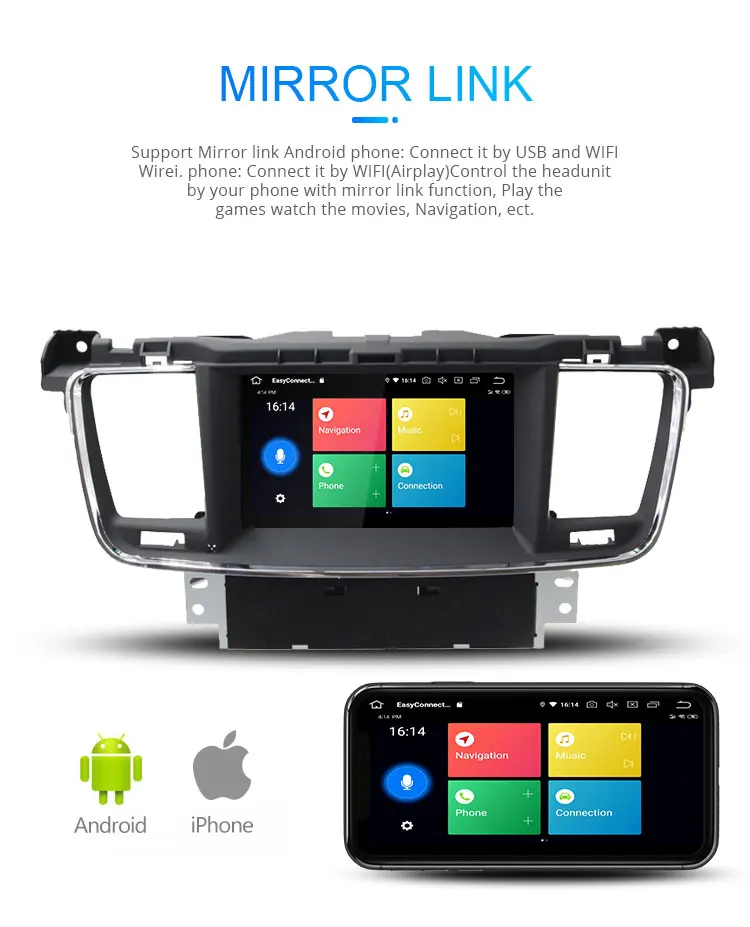 Excellent LJHANG Car DVD Player Android 9.0 For PEUGEOT 508 2011-2017 GPS Navigation 1 Din Car Radio Multimedia Wifi Stereo RDS Canbus IPS 6
