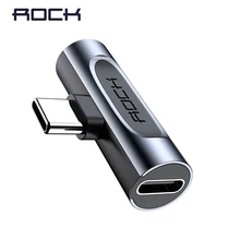 ROCK Metal Тип C до 3,5 мм разъем адаптер для Xiaomi Mi 8 huawei mate 10 20 P20 Pro RS Nubia Z18 type-C OTG USB-C USBC сплиттеры