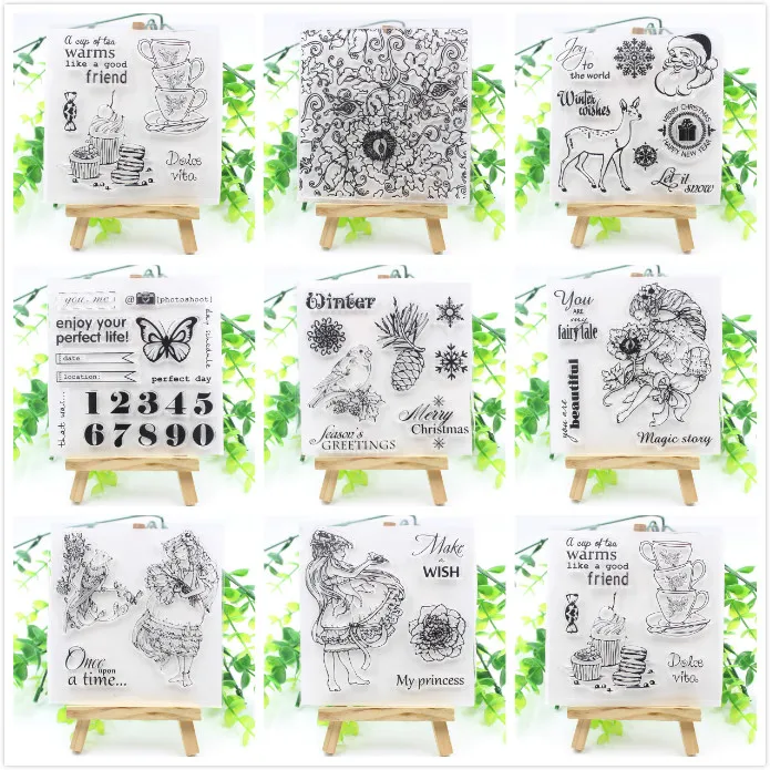

KSCRAFT Mixed Transparent Clear Silicone Stamps for DIY Scrapbooking/Card Making/Kids Fun Decoration Supplies 1008