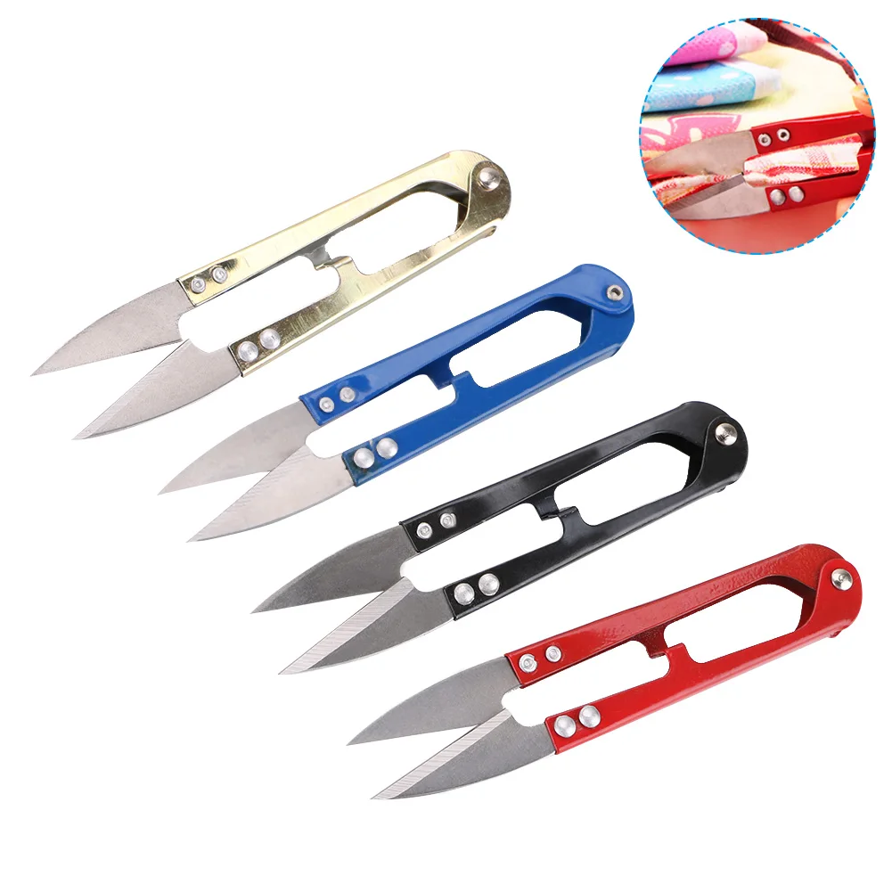 1Pcs New Stainless Steel Stitch U-Shape Use Scissors Cut Fishing Line Trimming Nipper Essential Cross Accessories