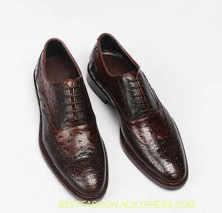 

Carved brogue dress shoes men lace up mix colour pleated genuine leather moccasins patchwork breathable groom smart casual shoes