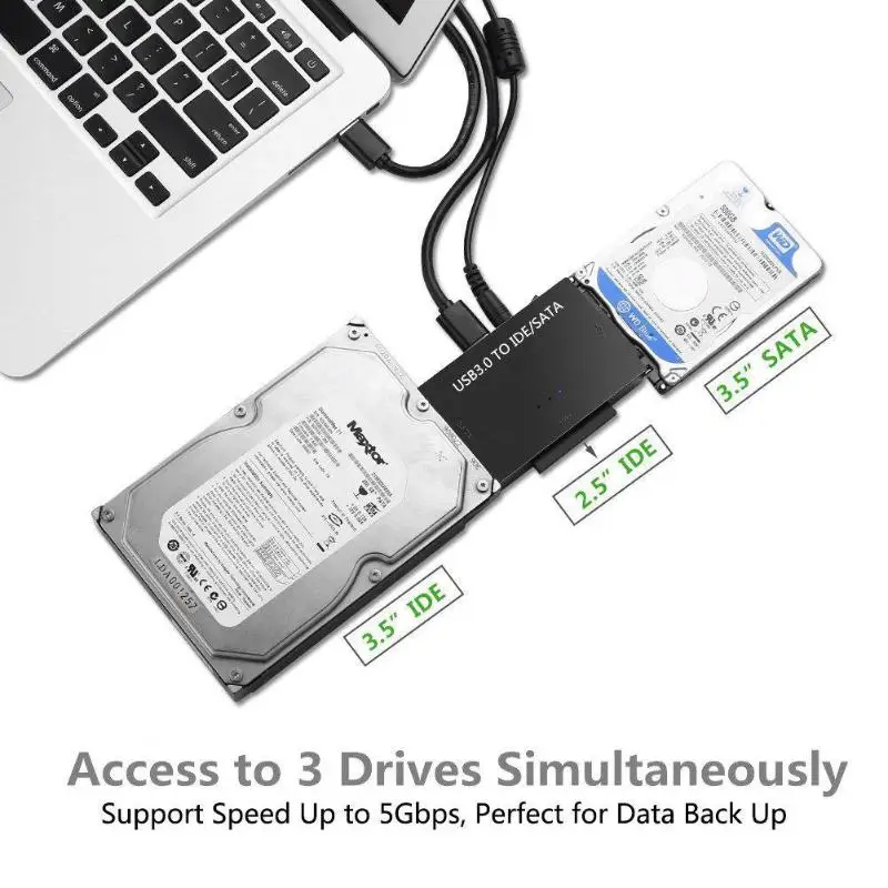 Универсальный конвертер USB3.0 для SATA/IDE 2,5 дюйма 3,5 дюйма Внешний чехол на жесткий диск коробка адаптер кабель 5 Гбит/с высокая скорость для портативных ПК