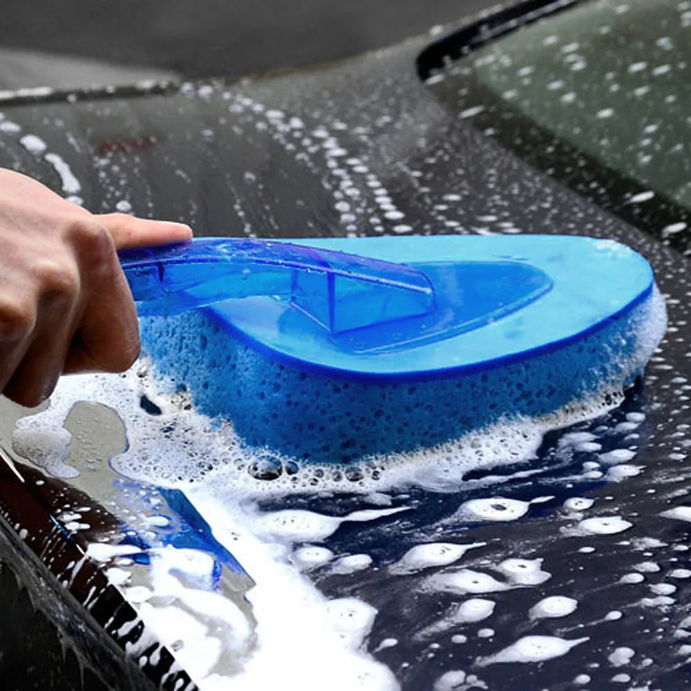 

Franchise Car Wash Clean Sponge Brush Glass Cleaner Blue Wave Car Wash Triangle New Cleaning Tool #0516