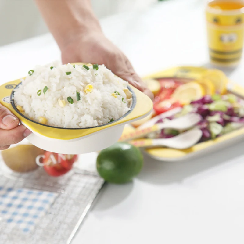 5 Pcs/Set Baby Bamboo Fiber Dinnerware Toddler Safety Tableware Set Bowl Cup Spoon Fork Feeding Dishes Kids Utensils BB5074 5 Pcs/Set Baby Bamboo Fiber Dinnerware Toddler Safety Tableware Set Bowl Cup Spoon Fork Feeding Dishes Kids Utensils BB5074