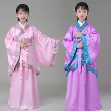 Девочка Древний китайский традиционный Национальный костюм Hanfu принцессы платья Карнавальная Одежда для девочек