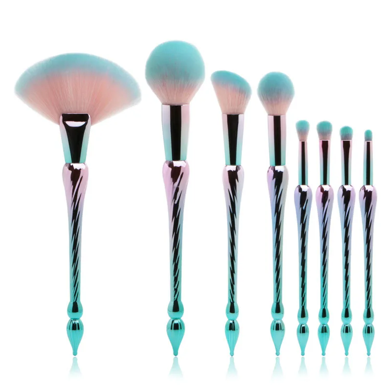 8pcs Taj Mahal Shaped Makeup Brush Set Professional Foundation Powder Cosmetic Maquiagem Brush Kit Mermaid Brushes