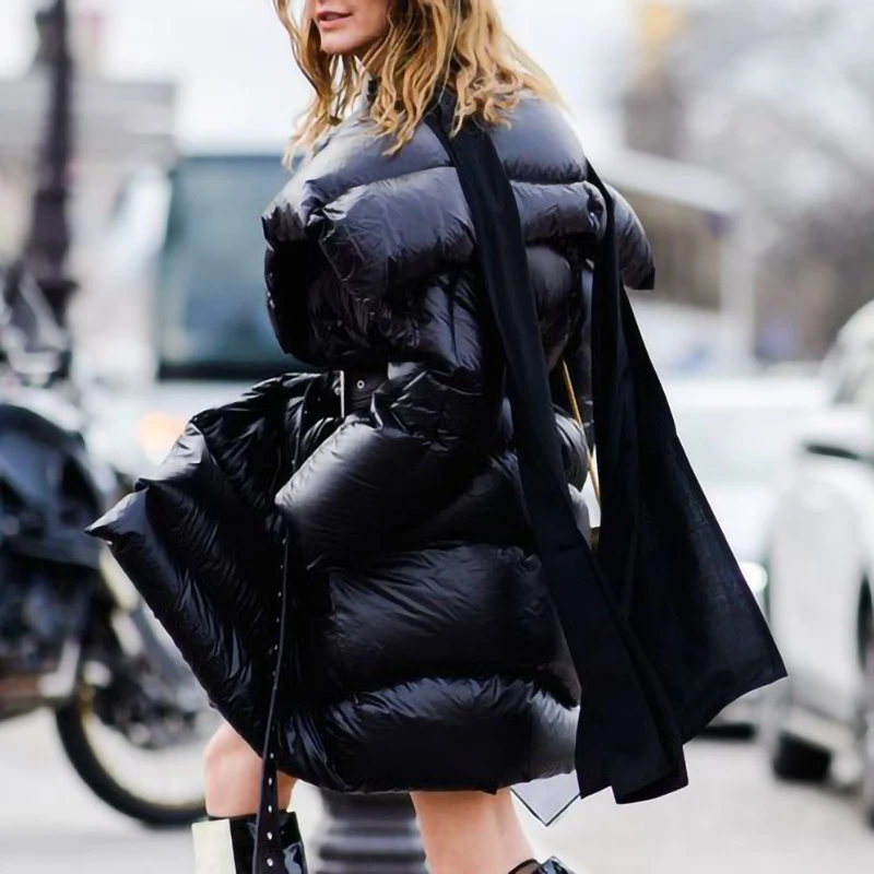 DEAT зимний теплый пуховик с отложным воротником, пуховик высокого качества, женская зимняя куртка с поясом, LE87101