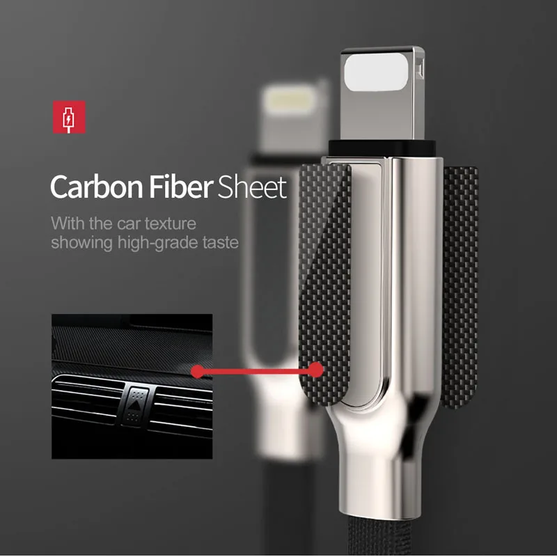 TOTU USB кабели для iPhone кабель зарядное устройство 2.4A цинковый сплав плетеный провод