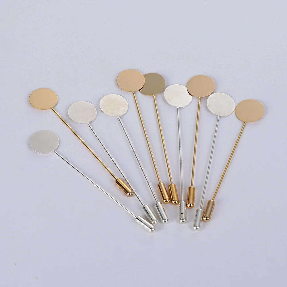 

Gold & Silver Plated Simulated Pearl Alloy Copper Long Brooch Pin DIY Lapel Dress Jewelry Making Brooches Base/Tray Ac