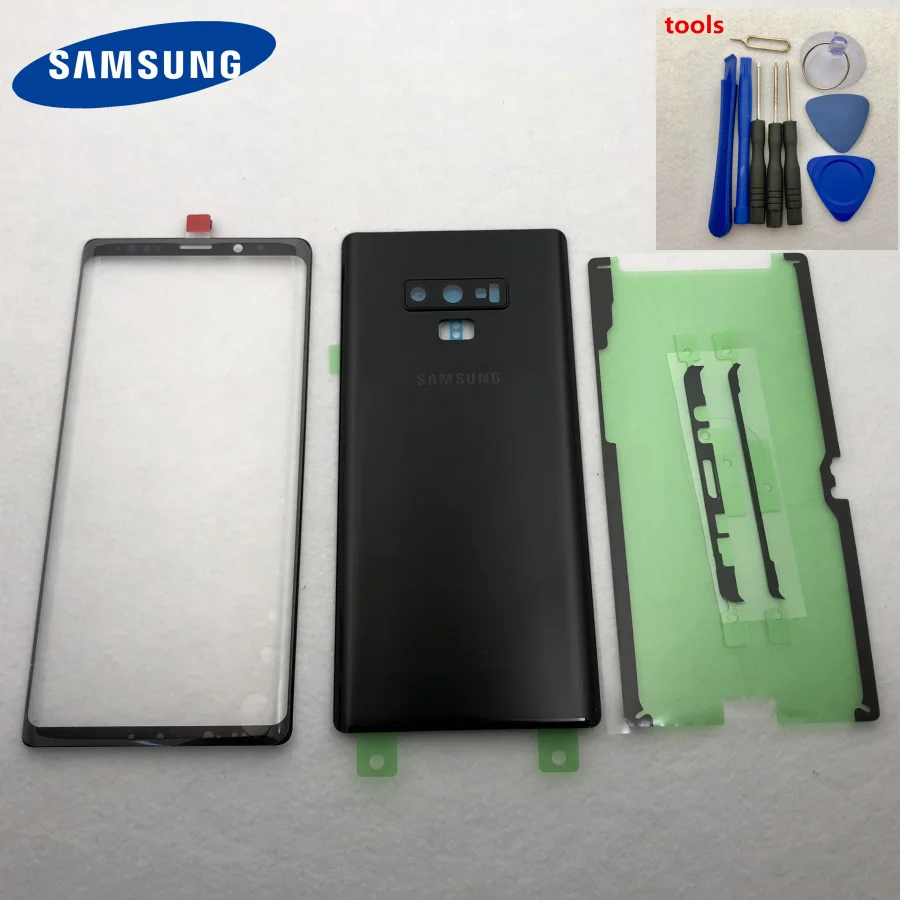 Запасное стекло для samsung Galaxy Note 9, N960, N960F, крышка для батареи, задняя дверь, корпус, чехол, Note9, Передний сенсорный экран, стекло