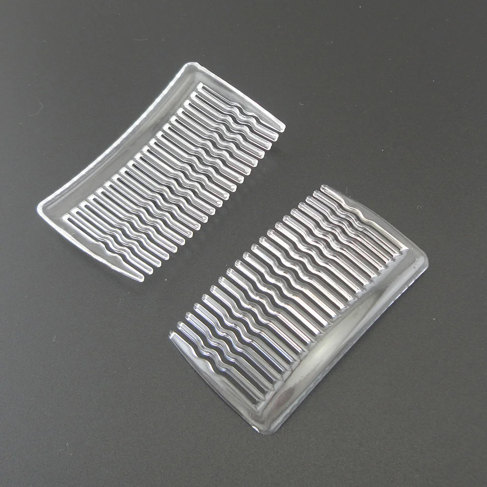 20PCS 3.5cm*6.3cm Mini 20teeth Clear Plain Plastic Hair Combs with