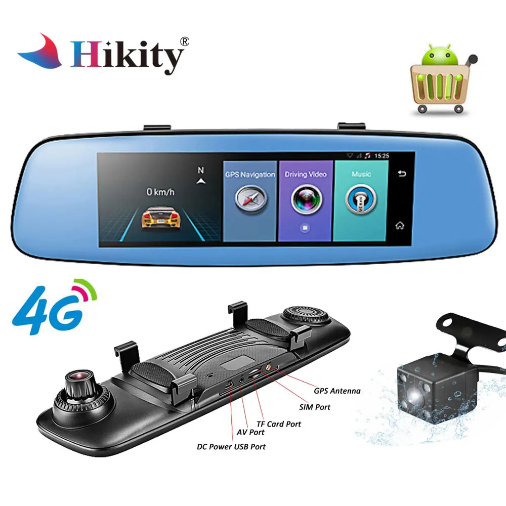 Hikity 4g ADAS Auto DVR Kamera Video recorder spiegel 7,84 \