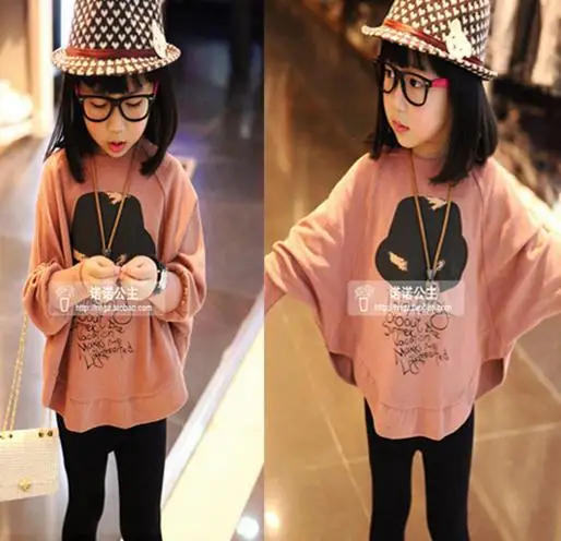 

2018 Hot Sale Fashion Kids Girls Loose Hoodies Clothes Baby Girls Clothes Toddler Girls T Shirts Tees 2 To 15Y Children T Shirt