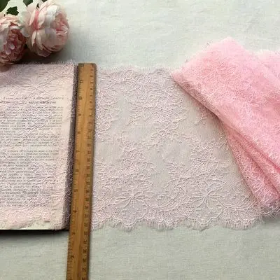 3 м/лот ресницы кружева 24 см ширина кружевная отделка кружевная ткань ручной работы DIY аксессуары для одежды - Цвет: pink