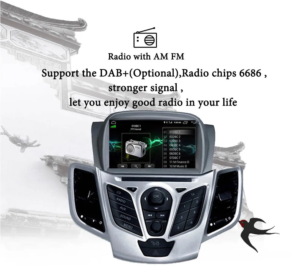 Discount 8 Core Android 9.0 Car DVD Player GPS Navigation Multimedia Stereo For Ford Fiesta 08-2014 2015 Auto Radio Audio 3/4G Navigation 1