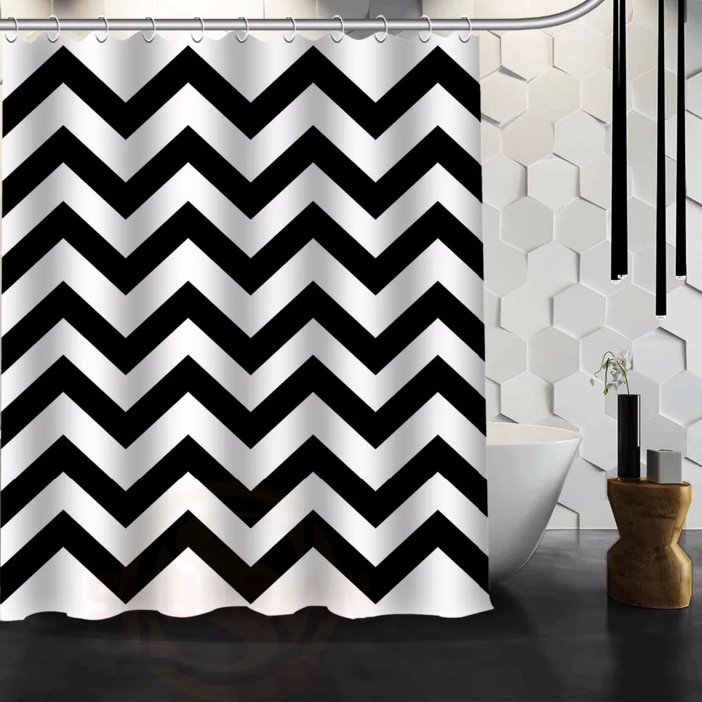 Fashion Zebra Stripe Black and white Bath curtain Shower curtains