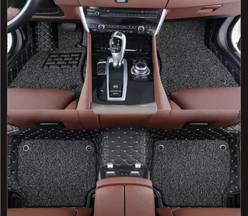 

Auto Floor Mats For Mercedes-Benz X156 GLA45 GLA200 GLA260 2014-2017 Foot Carpets Step Mat Embroidery Leather Wire coil 2 Layer