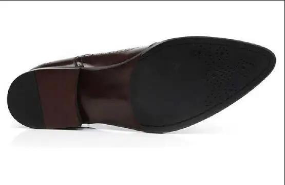 Новая мужская обувь с перфорацией типа «броги», кожаная обувь, дышащая обувь с острым носком и шнуровкой, мужская обувь