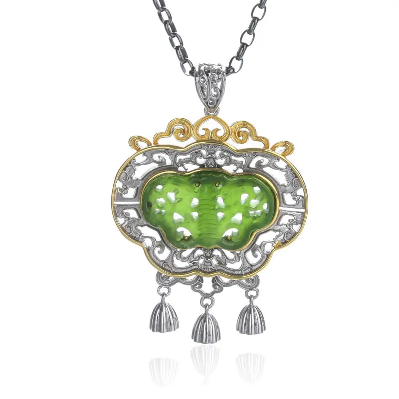 

RADHORSE Pendant 925 Sterling Silver Fine Jewelry Hetian Biyu Butterfly Modeling Fine Craftsmanship S925 Silver Pendants