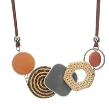 Statement Handmade Pendant Necklaces Trendy Women Bamboo Weaving Choker Necklaces Ladies Collar Jewelry Gift Statement Handmade Pendant Necklaces Trendy Women Bamboo Weaving Choker Necklaces Ladies Collar Jewelry Gift