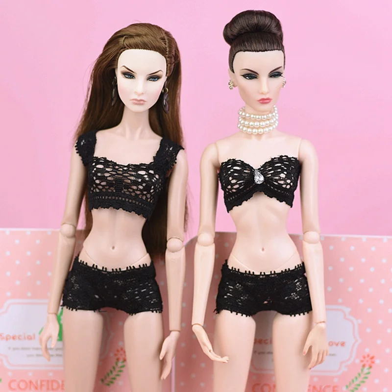 

1Set Soft Supermodel Lace Underwear Bra & Briefs For Doll Knickers 1/6 Dolls Top & Underpant Dollhouse