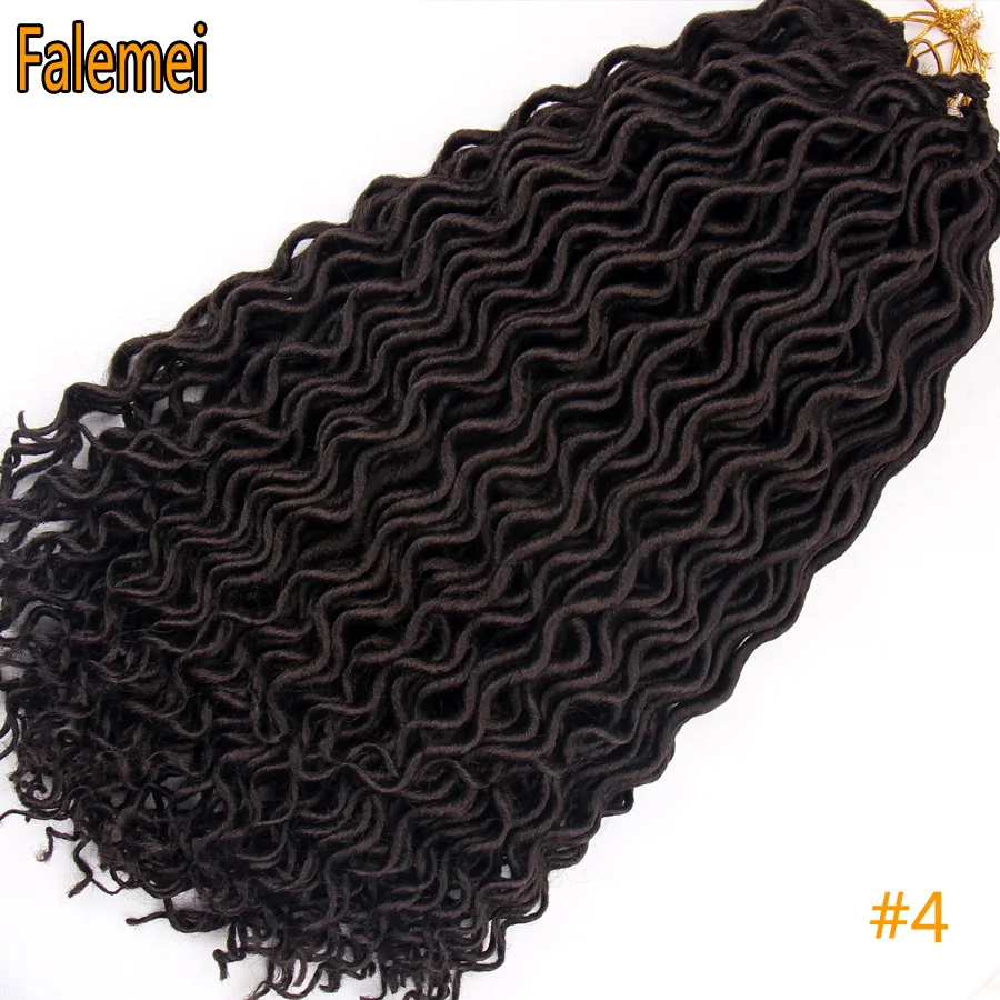 FALEMEI 18 дюймов Faux Locs Curly мягкие волосы(60 гр 24 корня/пакет) глубокий, на крючках, косички, дредлоки волосы кроше для наращивания в богемном стиле замки