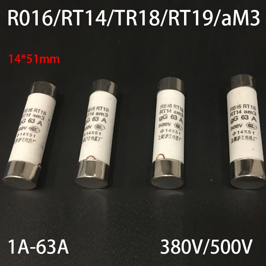 20A 25A 32A RO16 RT14 TR18 RT19 aM3 380V 500V 14*51mm 14x51mm Fast Quick Blow Cylindrical Cap Tube Cartridge Ceramics Fuse Link |